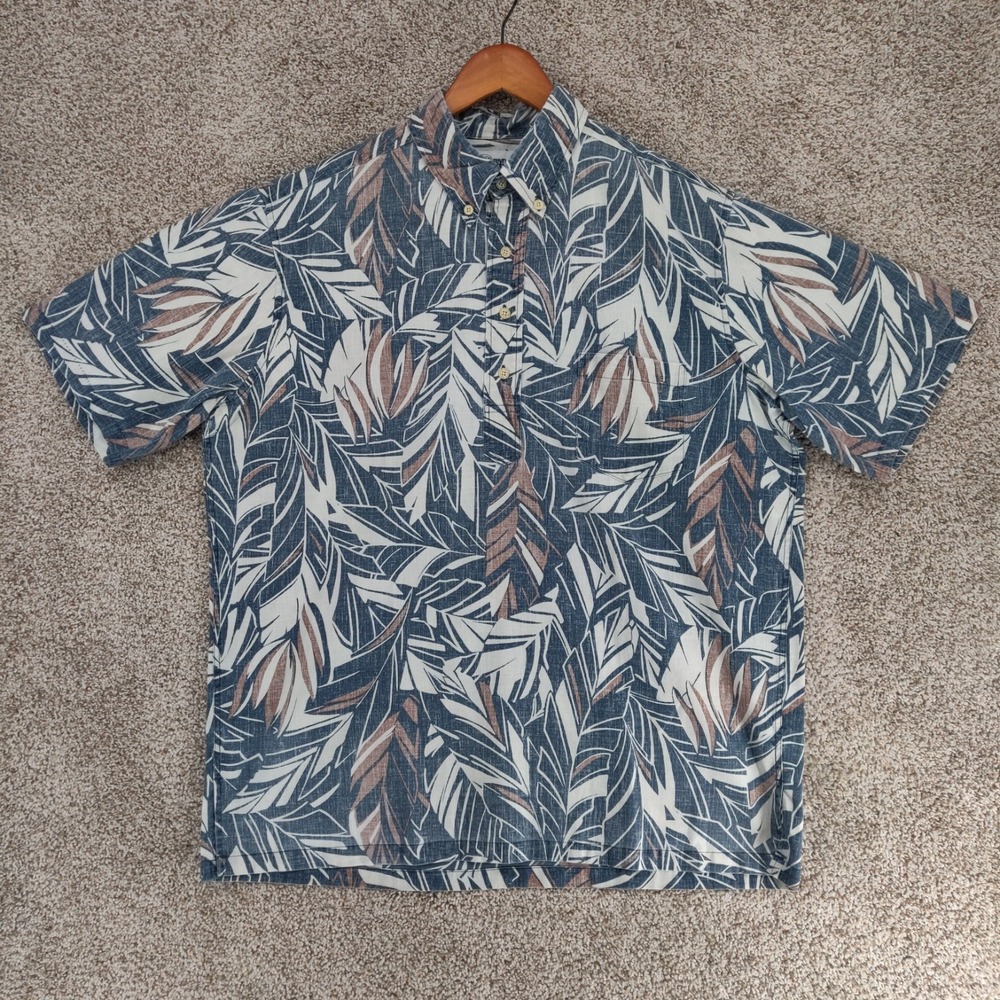 Vintage Reyn Spooner Hawaiian Shirt Mens Large Floral Popover Button